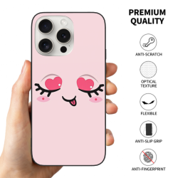 可愛眨眼心形手機殼 - iPhone 15 Pro/Pro Max - OKOMALL