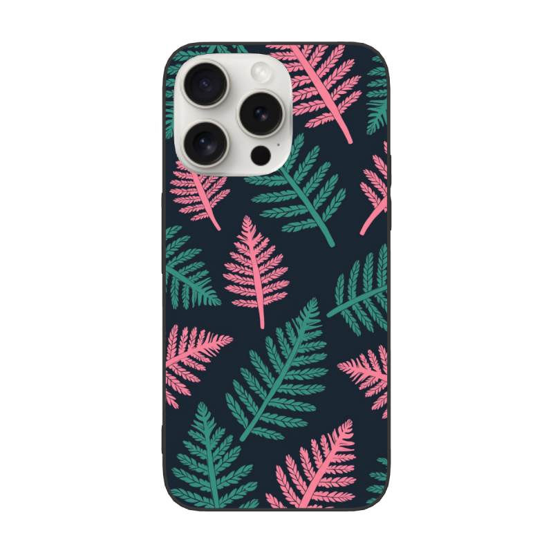Funda para iPhone 15/Pro/Max "Secreto del Bosque" - Patrón de helechos esmeralda | okomall