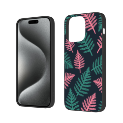 Funda para iPhone 15/Pro/Max "Secreto del Bosque" - Patrón de helechos esmeralda | okomall
