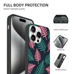 Funda para iPhone 15/Pro/Max "Secreto del Bosque" - Patrón de helechos esmeralda | okomall