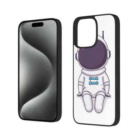 Чехол для iPhone 15/Pro/Max с космонавтом в мультяшном стиле - OKOMALL
