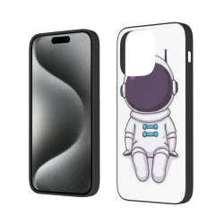 Чехол для iPhone 15/Pro/Max с космонавтом в мультяшном стиле - OKOMALL
