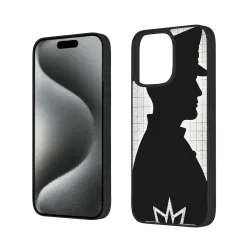 iPhone 15/Pro/Max 簡約黑白肖像手機殼 - okomall.com