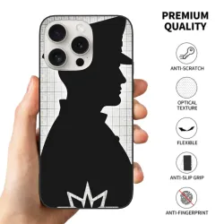 Funda para iPhone 15/Pro/Max con retrato blanco y negro minimalista - okomall.com