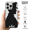 Funda para iPhone 15/Pro/Max con retrato blanco y negro minimalista - okomall.com