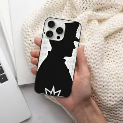 Funda para iPhone 15/Pro/Max con retrato blanco y negro minimalista - okomall.com
