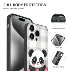 حافظة iPhone 15 Pro/Pro Max لطيفة على شكل باندا - OKOMALL