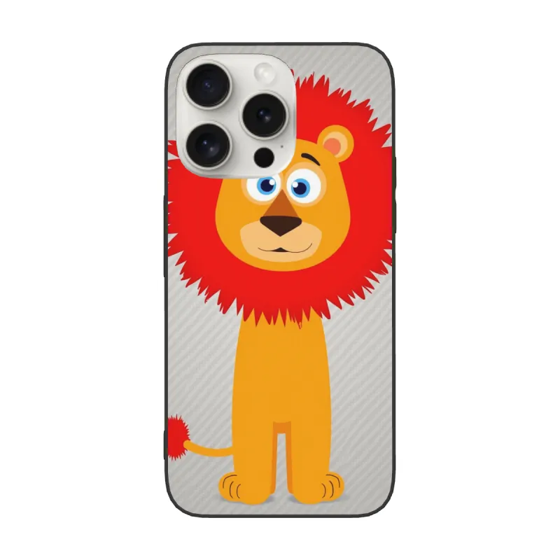 iPhone 15/Pro/Max用カートゥーンライオン柄ケース - OKOMALL