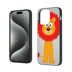 iPhone 15/Pro/Max用カートゥーンライオン柄ケース - OKOMALL