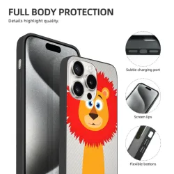 iPhone 15/Pro/Max用カートゥーンライオン柄ケース - OKOMALL