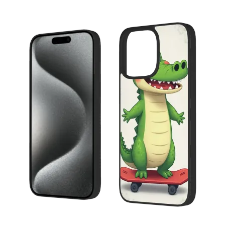 かわいいワニスケートボードiPhone 15 Pro/Pro Maxケース - OKOMALL