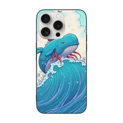 iPhone 15/Pro/Max クジラ波スマホケース - okomall