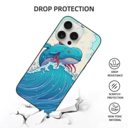 iPhone 15/Pro/Max クジラ波スマホケース - okomall