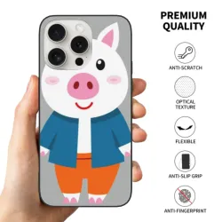 可愛小豬卡通手機殼 - iPhone 15 Pro/Pro Max - OKOMALL