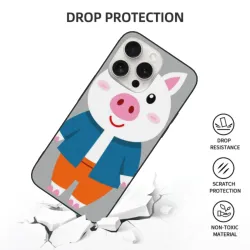 可愛小豬卡通手機殼 - iPhone 15 Pro/Pro Max - OKOMALL