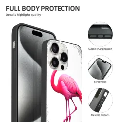 iPhone 15/Pro/Max フラミンゴケース - okomall