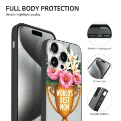 iPhone 15 Pro/Pro Max用 全面プリントケシの花のケース - OKOMALL