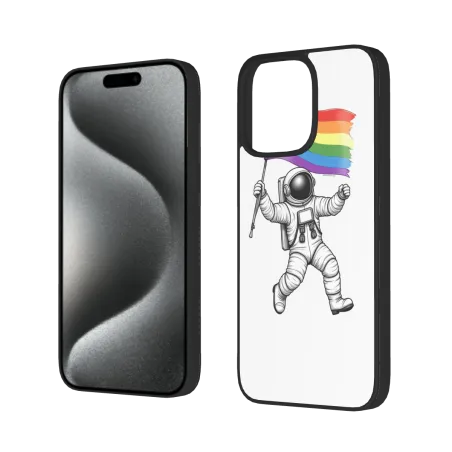 iPhone 15/Pro/Max 宇宙飛行士レインボー旗ケース - OKOMALL