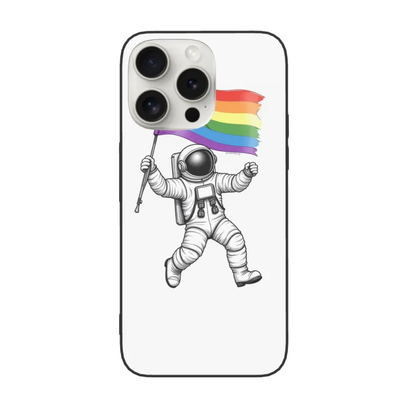 iPhone 15/Pro/Max 宇宙飛行士レインボー旗ケース - OKOMALL