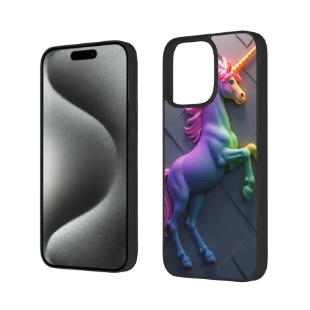 iPhone 15/Pro/Max レインボーユニコーンフォンケース - OKOMALL