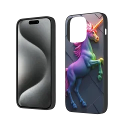 iPhone 15/Pro/Max レインボーユニコーンフォンケース - OKOMALL