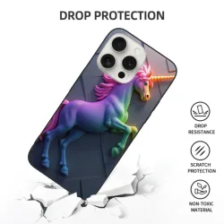 iPhone 15/Pro/Max レインボーユニコーンフォンケース - OKOMALL