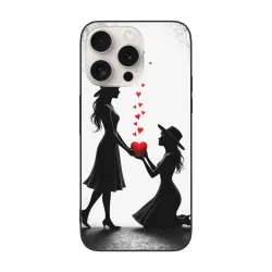 iPhone 15 Pro/Pro Max用、祈る少女の美しいデザインのケース - OKOMALL