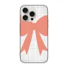 iPhone 15/Pro/Max かわいいギンガムチェックリボン スマホケース - OKOMALL