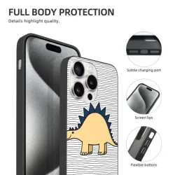 かわいい恐竜柄iPhone 15 Pro/Pro Maxスマホケース - OKOMALL