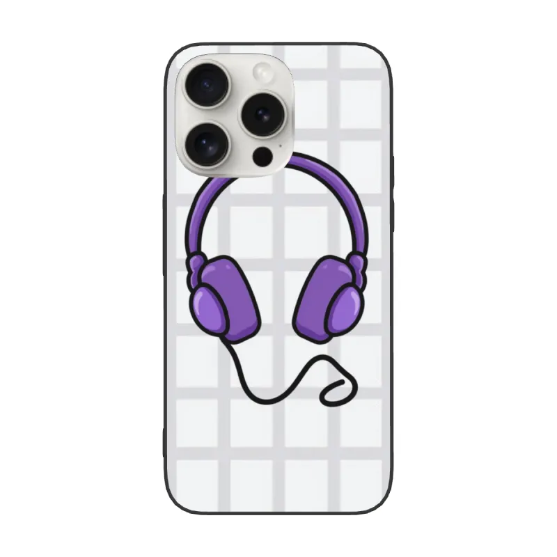 iPhone 15/Pro/Max 卡通紫色線條手機殼 - OKOMALL