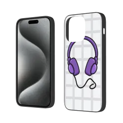 iPhone 15/Pro/Max 卡通紫色線條手機殼 - OKOMALL