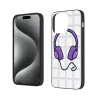 iPhone 15/Pro/Max 卡通紫色線條手機殼 - OKOMALL