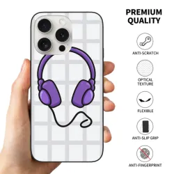 iPhone 15/Pro/Max 卡通紫色線條手機殼 - OKOMALL