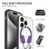 iPhone 15/Pro/Max 卡通紫色線條手機殼 - OKOMALL