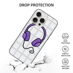 iPhone 15/Pro/Max 卡通紫色線條手機殼 - OKOMALL