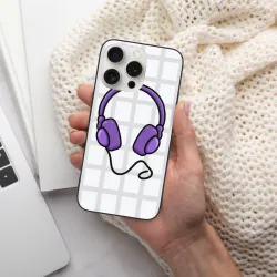 iPhone 15/Pro/Max 卡通紫色線條手機殼 - OKOMALL