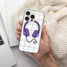 iPhone 15/Pro/Max 卡通紫色線條手機殼 - OKOMALL