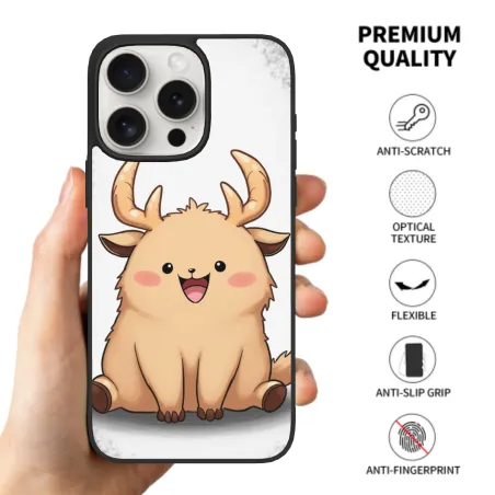 iPhone 15/15 Pro Max用 かわいい鹿柄ケース - okomall