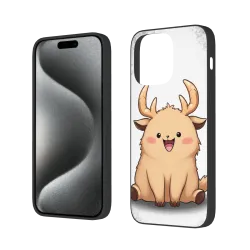 iPhone 15/15 Pro Max用 かわいい鹿柄ケース - okomall