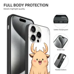 iPhone 15/15 Pro Max用 かわいい鹿柄ケース - okomall