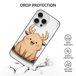 iPhone 15/15 Pro Max用 かわいい鹿柄ケース - okomall