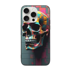 iPhone 15/Pro/Max 撞色骷髏手機殼 - okomall.com