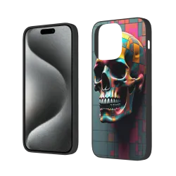 iPhone 15/Pro/Max 撞色骷髏手機殼 - okomall.com