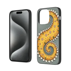 iPhone 15/Pro/Pro Max エスニック スパイラル パターン ケース - OKOMALL