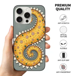iPhone 15/Pro/Pro Max エスニック スパイラル パターン ケース - OKOMALL