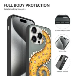 iPhone 15/Pro/Pro Max エスニック スパイラル パターン ケース - OKOMALL
