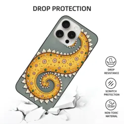 iPhone 15/Pro/Pro Max エスニック スパイラル パターン ケース - OKOMALL