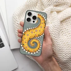 iPhone 15/Pro/Pro Max エスニック スパイラル パターン ケース - OKOMALL