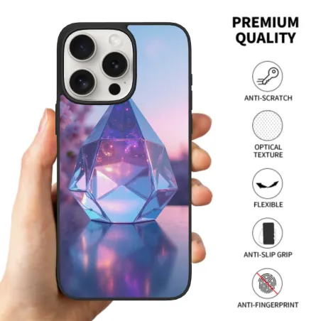 Hülle für iPhone 15/Pro/Max mit Sternenhimmel-, Kristall- und Geometrie-Muster - okomall