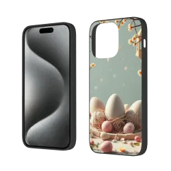 Hülle für iPhone 15/Pro/Max mit Vogelnester- und Küken-Design - okomall